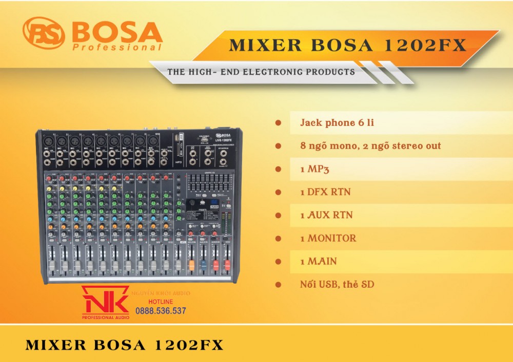 MIXER BOSA DX77 - CÓ MICRO