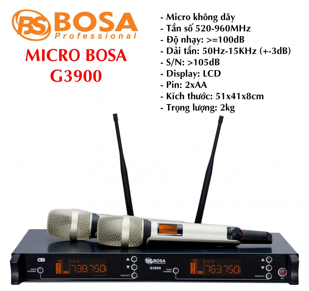 Micro karaoke 4 sóng Bosa G9000 (Ảnh 1)