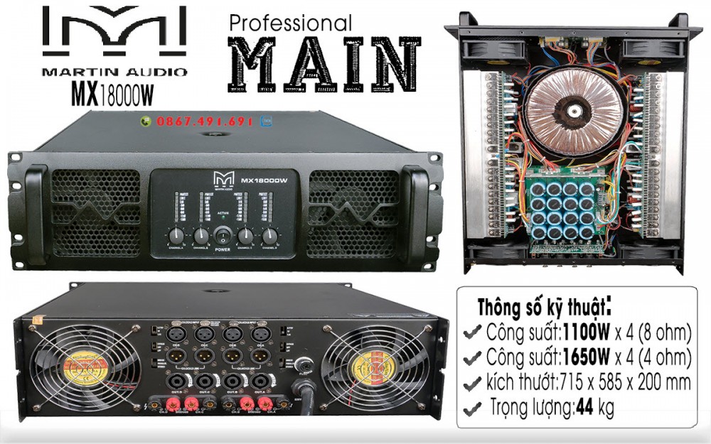 Main 4 kênh Martin MX18000W